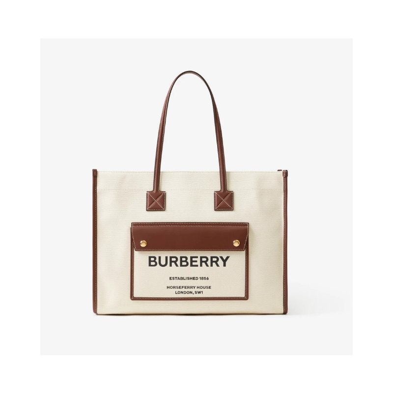 Burberry Small Freya Tote -Natural /Tan 