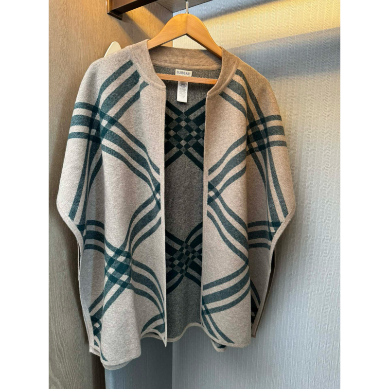 Burberry Check Wool Cape