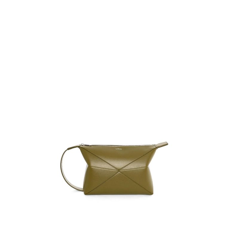 Loewe Puzzle Fold Pochette-Olive