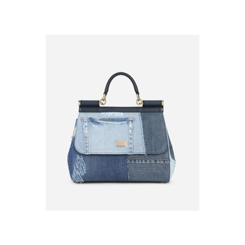Dolce Gabbana Large Sicily Handbag in Denim