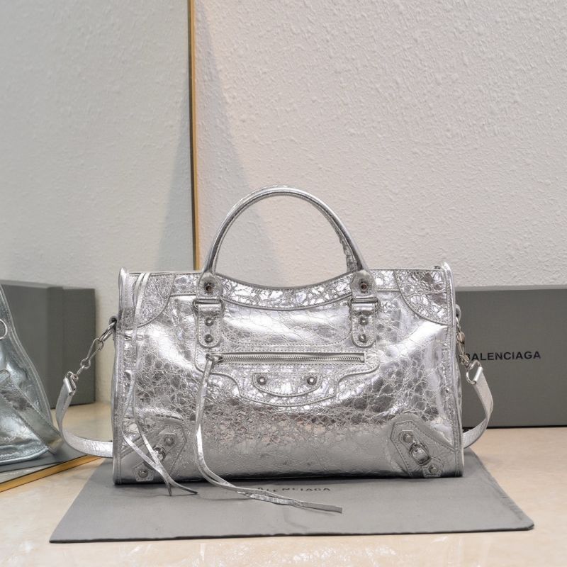 Balenciaga Le City mittlere Tasche-Silver